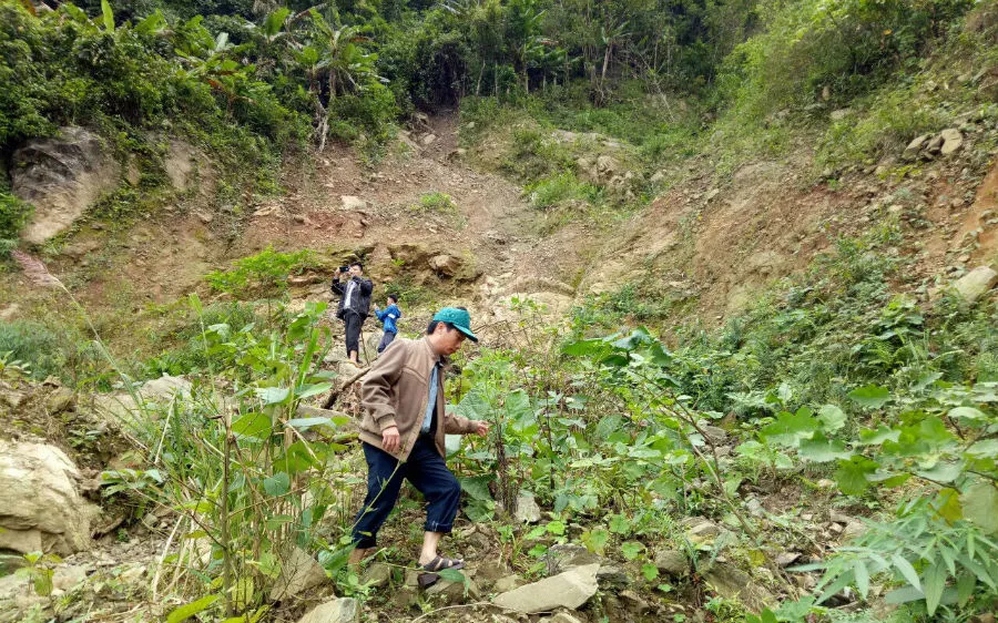 Núi nứt dài 100m, rộng 150m đe dọa trường học và nhà dân