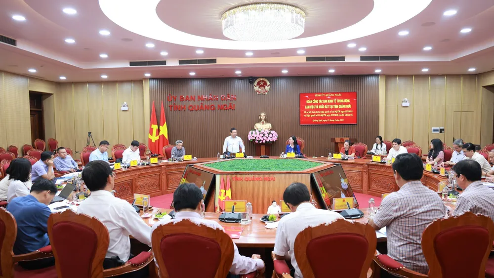 Đoàn công tác Ban Kinh tế Trung ương làm việc tại Quảng Ngãi