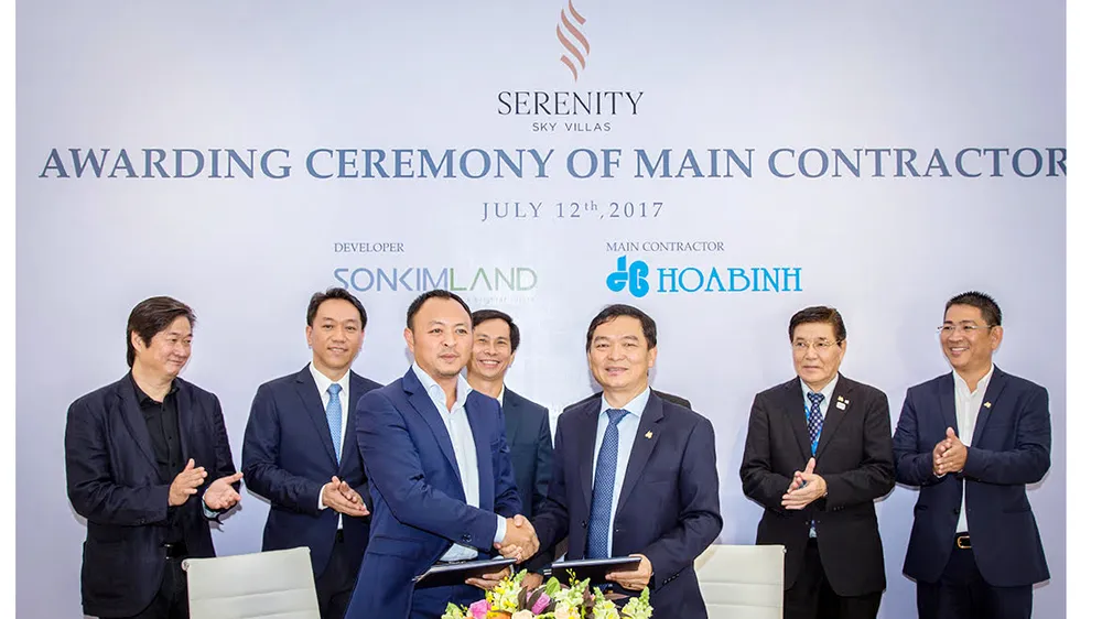 Tập đoàn Xây dựng Hòa Bình là nhà thầu chính cho dự án Serenity Sky Villas