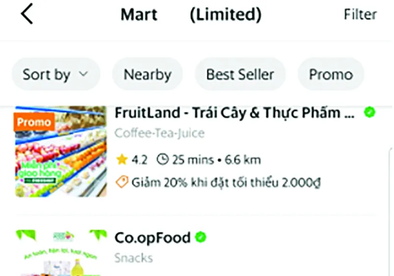 Thử nghiệm GrabMart ở TPHCM