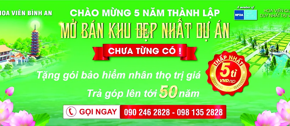 Kỷ niệm 5 năm thành lập Hoa viên Bình An: Trả góp 50 năm, tặng BHNT 5 tỷ đồng