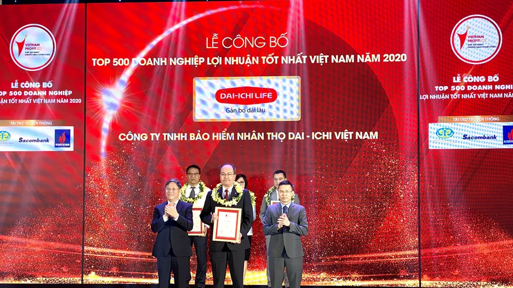 Dai-ichi Life Việt Nam đạt danh hiệu Top 500 Doanh nghiệp lợi nhuận tốt nhất Việt Nam năm 2020