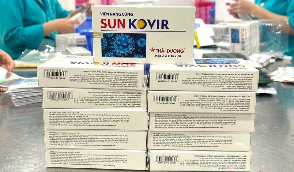 Thuốc SunKovir thành phẩm đang được đóng gói tại Công ty cổ phần Sao Thái Dương 