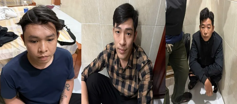 Các đối tượng bị bắt giữ. Ảnh: CAĐN
