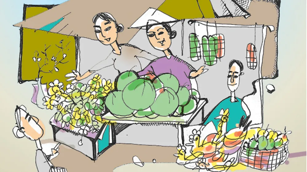 Chợ tết nhà quê