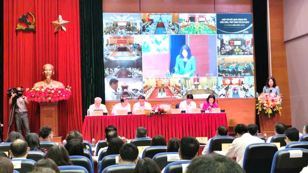 Hội nghị sơ kết 6 tháng đầu năm 2026 của ngành VH-TT-DL. Ảnh: THU HÀ