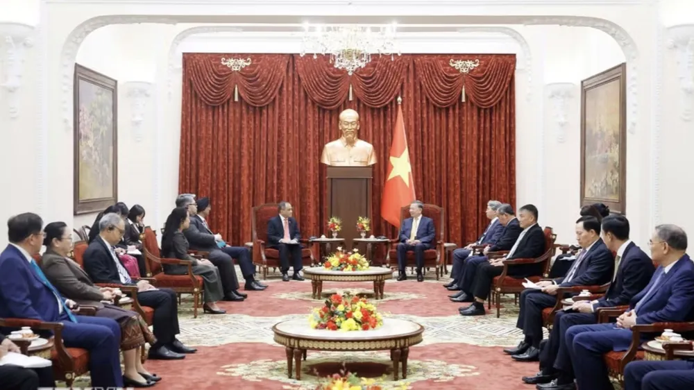 Tổng Bí thư, Chủ tịch nước Tô Lâm tiếp đại sứ, đại biện các nước ASEAN. Ảnh: TTXVN