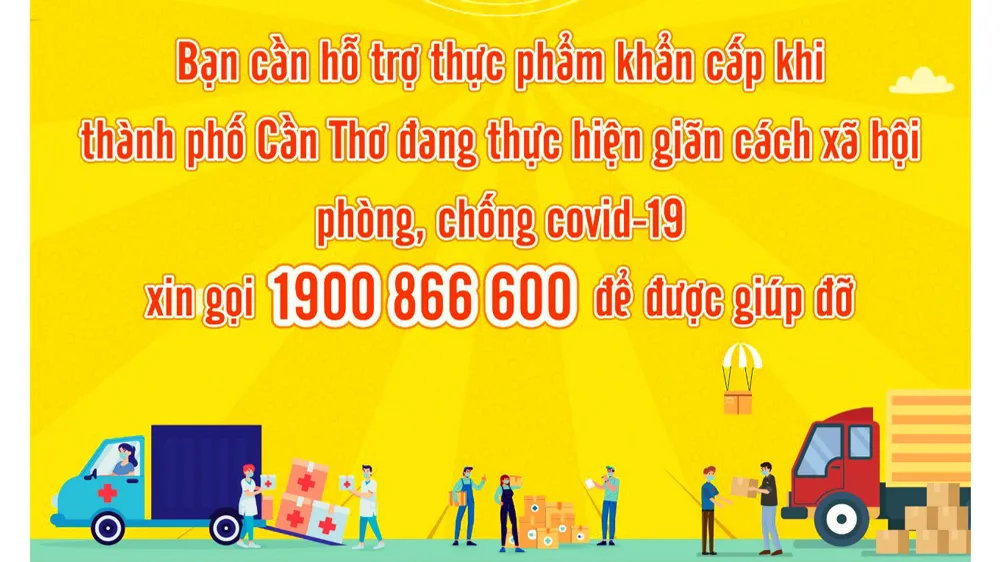 Cần Thơ: Người dân gặp khó khăn về thực phẩm hãy gọi 1900 866 600