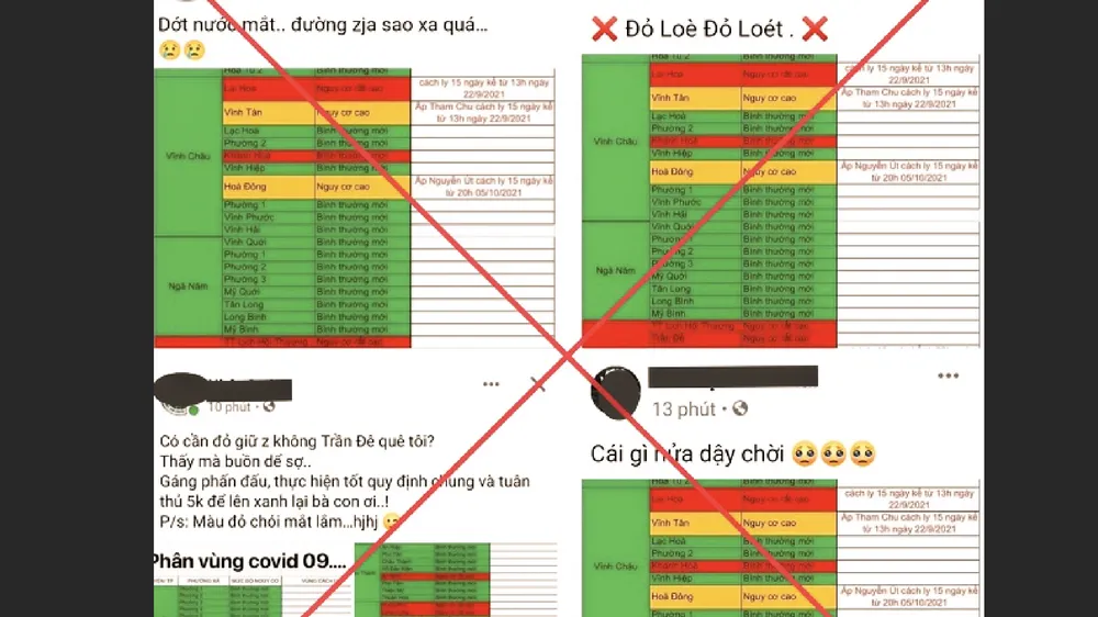 Cảnh báo tin giả về phân vùng dịch Covid-19 ở Sóc Trăng