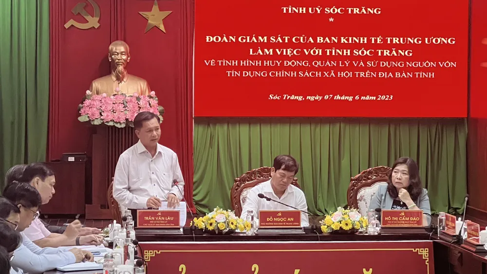 Đoàn giám sát của Ban Kinh tế Trung ương làm việc tại Sóc Trăng