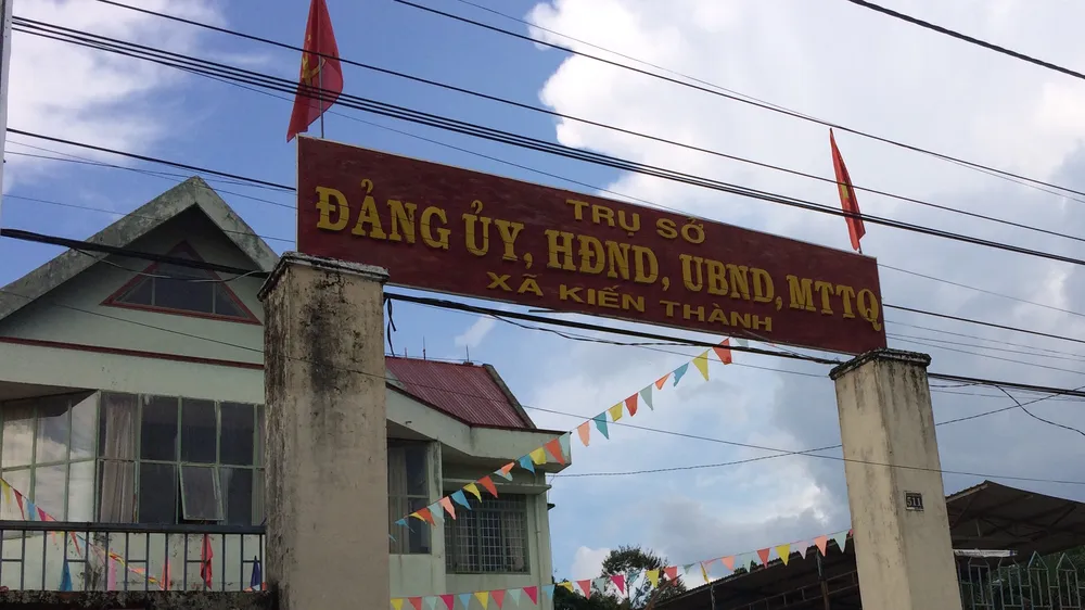 Trụ sở UBND xã Kiến Thành nơi ông Mai Xuân Sáng làm việc. Ảnh CÔNG HOAN.