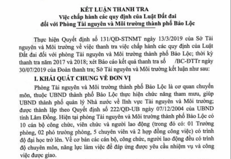 UBND TP Bảo Lộc giao hơn 100 lô đất không đúng quy định 