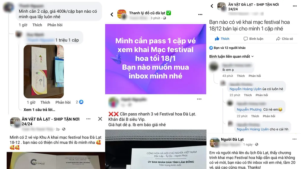 Công an mời 4 người rao bán vé mời đêm khai mạc Festival hoa Đà Lạt 