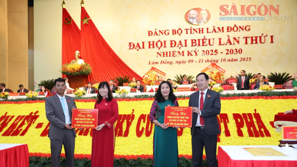 Đại hội đại biểu Đảng bộ tỉnh Lâm Đồng lần thứ I: Phát động ủng hộ đồng bào bị ảnh hưởng bão lũ
