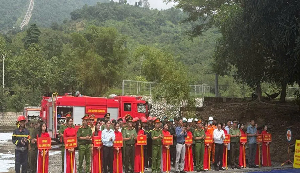 Nhà máy Thủy điện Đa Nhim thực tập phương án chữa cháy, cứu nạn cứu hộ