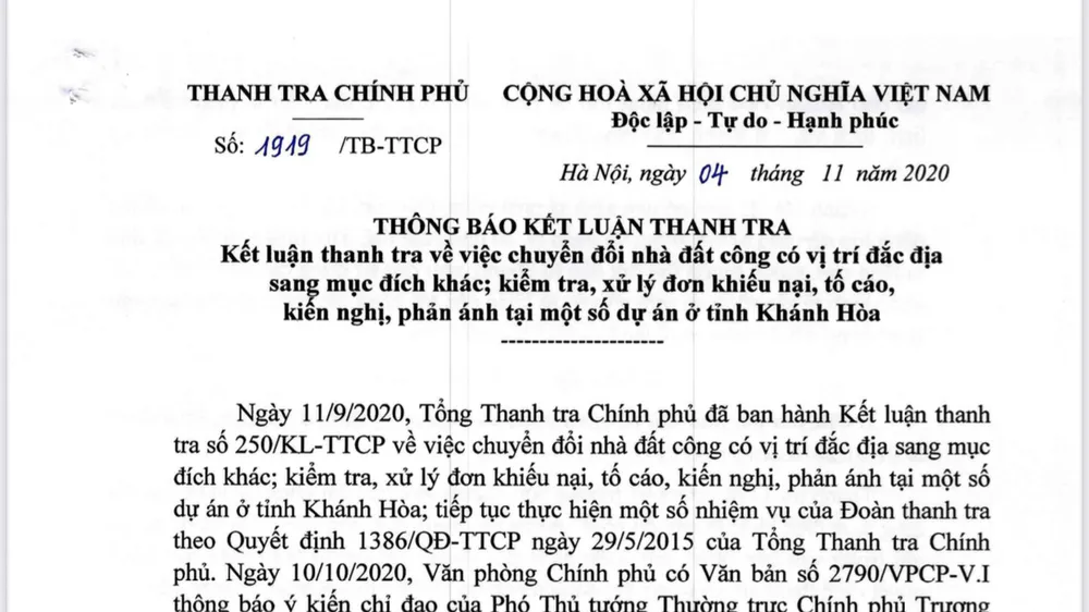 Nhiều sai phạm về đất công tại Khánh Hòa
