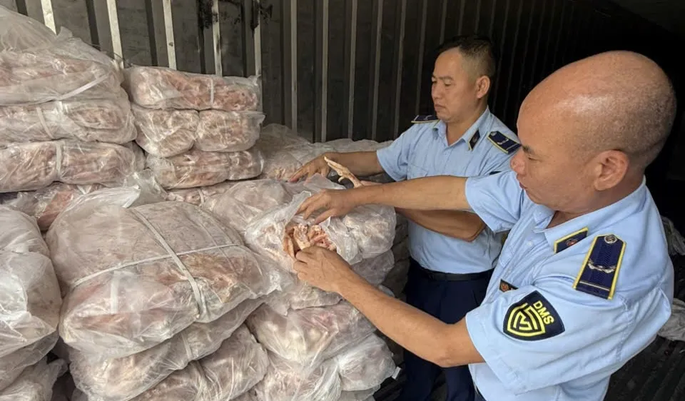 Thu giữ hơn 1,5 tấn chân gà đông lạnh tại Lào Cai