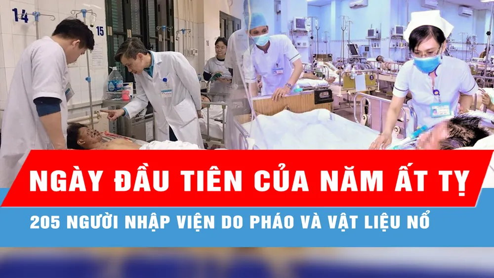 Ngày đầu tiên của năm Ất Tỵ, 205 người nhập viện do pháo và vật liệu nổ 