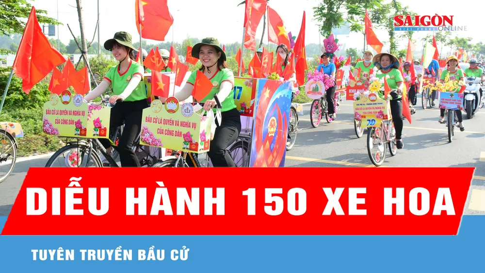 Phường Bình Trưng: Diễu hành 150 xe hoa tuyên truyền bầu cử