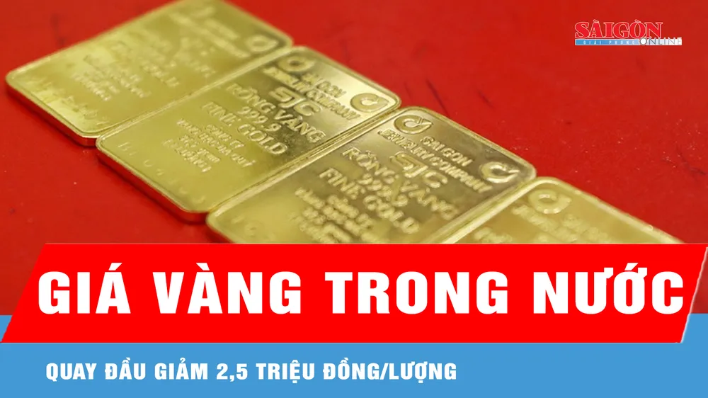 Sáng 9-3, giá vàng trong nước quay đầu giảm 2,5 triệu đồng/lượng