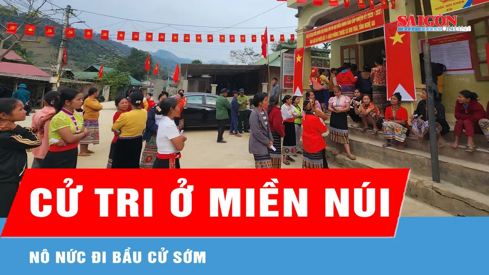 Nghệ An: Cử tri ở miền núi nô nức đi bầu cử sớm 