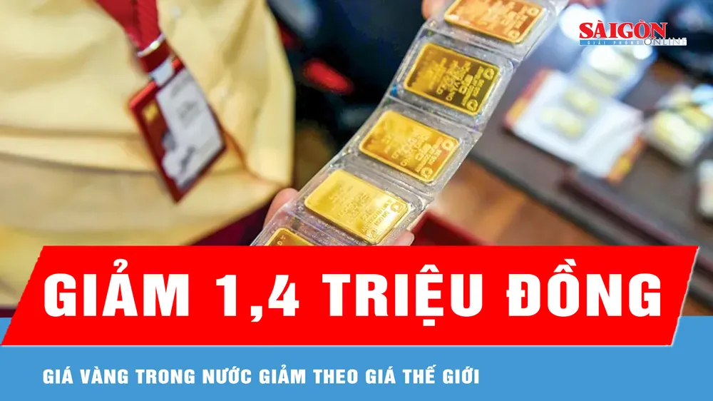 Sáng 30-3, giá vàng miếng SJC giảm 1,4 triệu đồng/lượng 