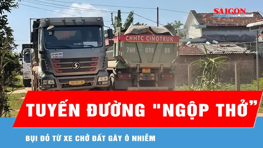 Người dân "than trời" vì xe chở đất mỏ An Hội gây ô nhiễm, mất an toàn