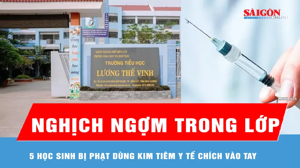 5 học sinh bị phạt dùng kim tiêm y tế chích vào tay 