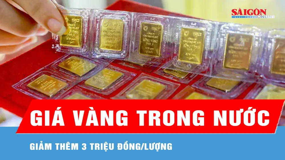 Sáng 6-6, giá vàng giảm thêm 3 triệu đồng/lượng 