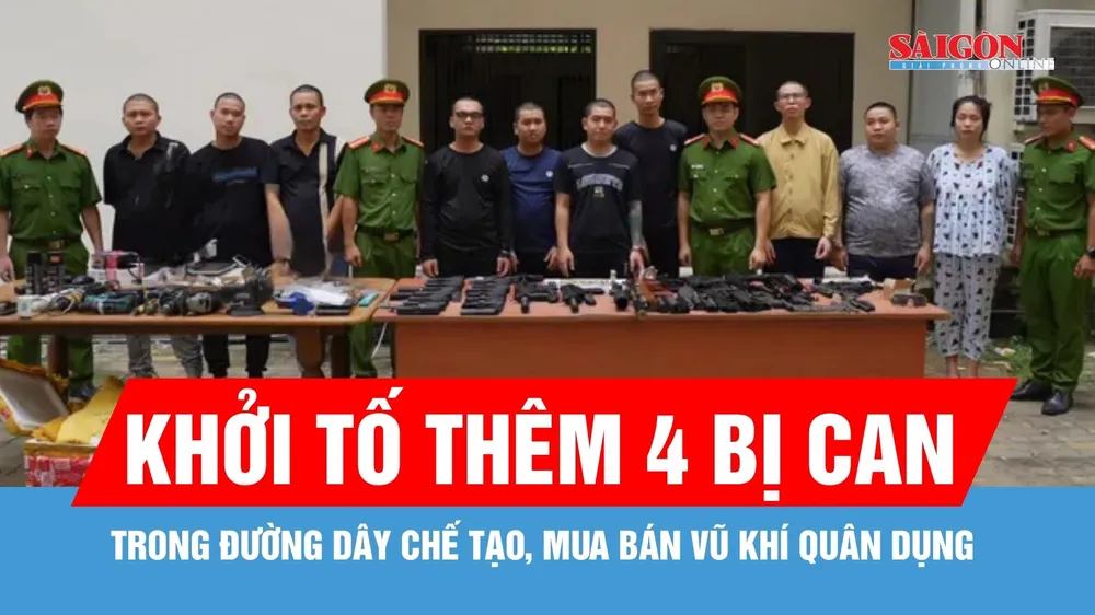 Khởi tố thêm 4 bị can trong đường dây chế tạo, mua bán vũ khí quân dụng 