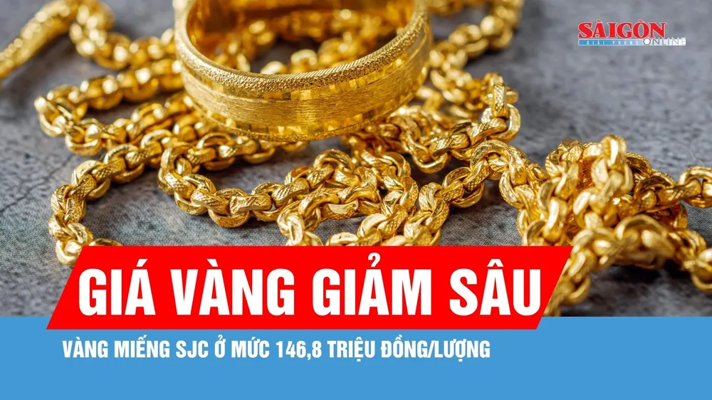 Sáng 14-7, giá vàng trong nước giảm sâu
