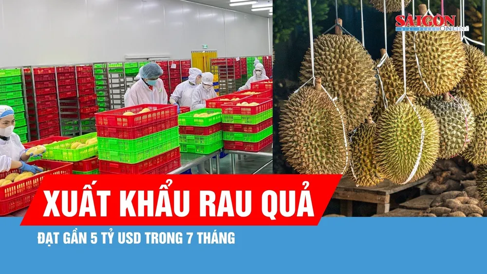 Xuất khẩu rau quả đạt gần 5 tỷ USD trong 7 tháng