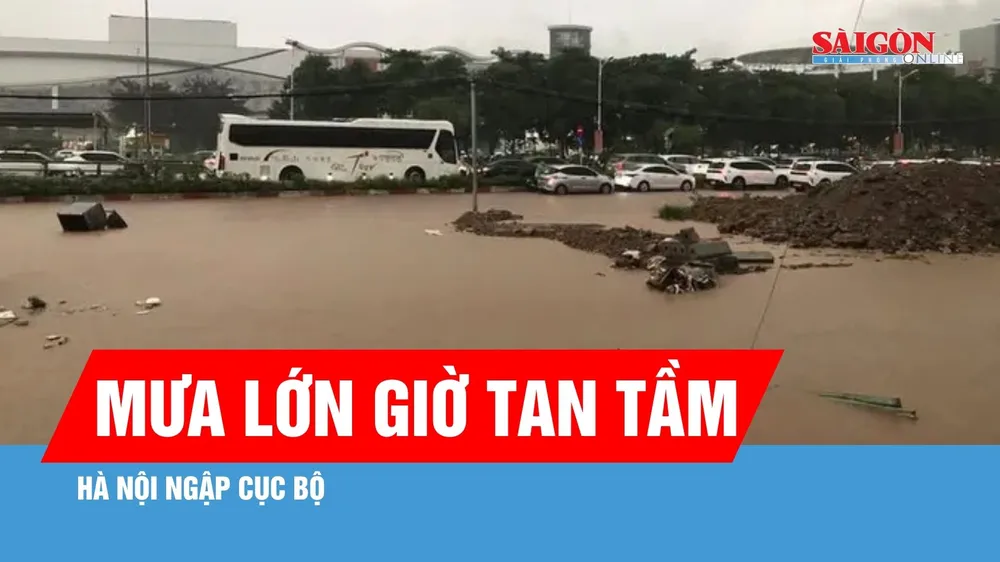Hà Nội ngập cục bộ giờ tan tầm, mưa dông còn kéo dài