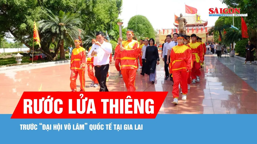 Rước lửa thiêng trước “đại hội võ lâm” quốc tế tại Gia Lai 
