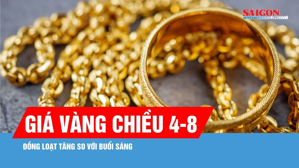 Chiều 4-8, giá vàng trong nước phục hồi 