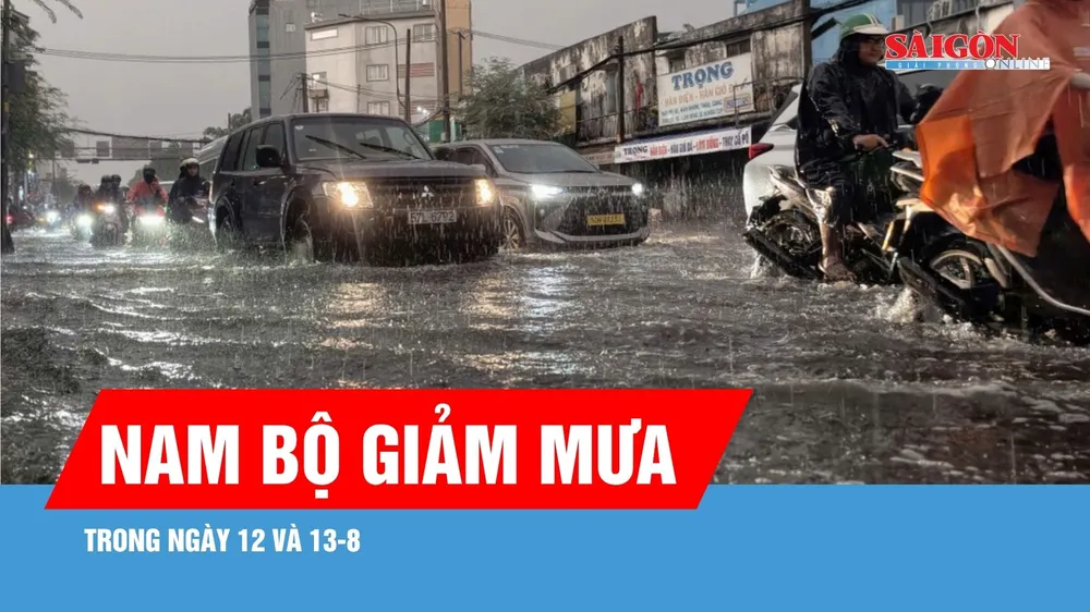 Nam bộ giảm mưa trong ngày 12 và 13-8
