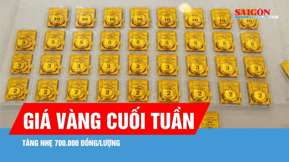 Giá vàng tăng vào sáng cuối tuần 15-8 