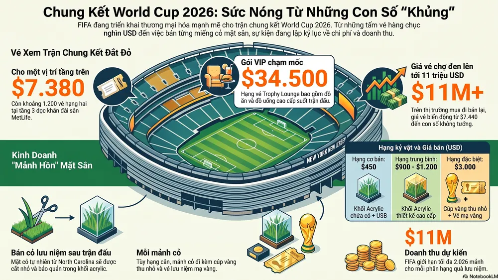 Trận chung kết World Cup 2026 trở thành món hàng xa xỉ