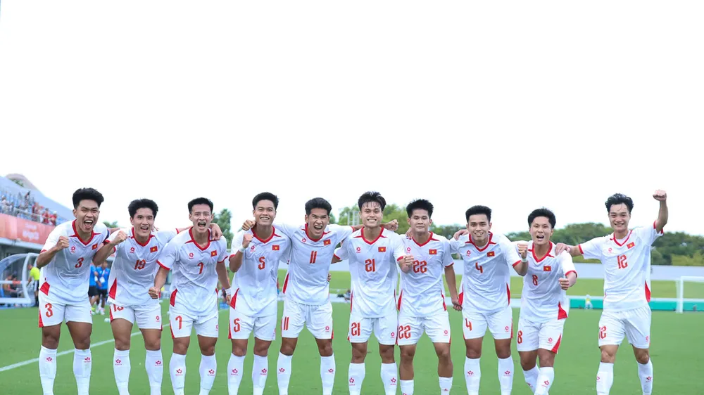 Niềm vui chiến thắng của U23 Việt Nam. Ảnh: Hoàng Hồ - VFF.