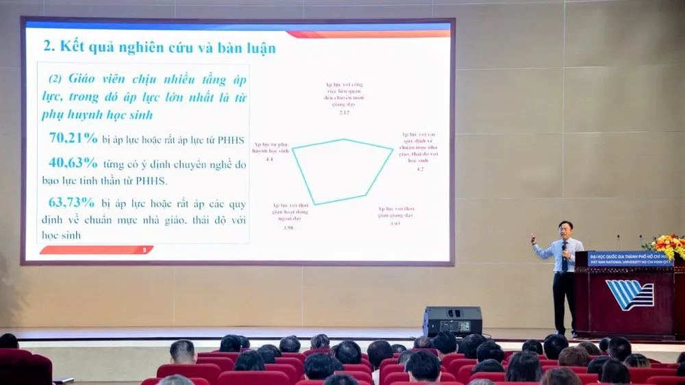 Đại học Quốc gia TPHCM công bố kết quả nghiên cứu ngày 18-11. Ảnh: THANH HÙNG