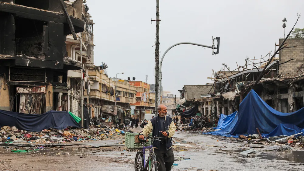 Dải Gaza sau lệnh ngừng bắn. Ảnh: AP