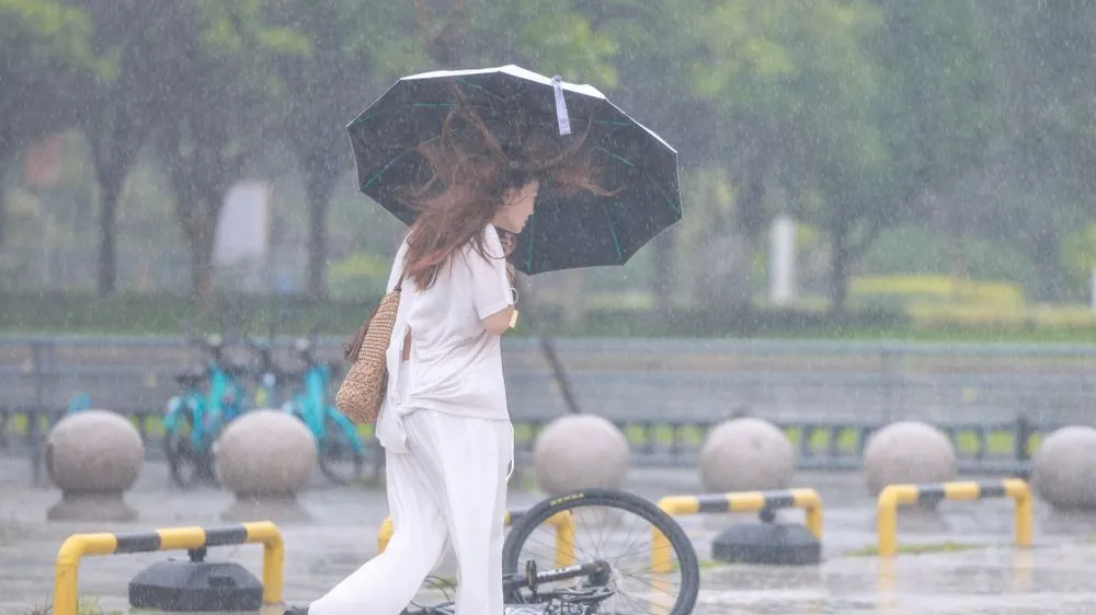 Bão Bavi gây mưa lớn tại tỉnh Chiết Giang. Ảnh: XINHUA 