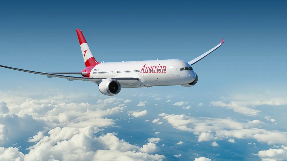 Một máy bay thương mại của Austrian Airlines. Ảnh: AUSTRIAN AIRLINES