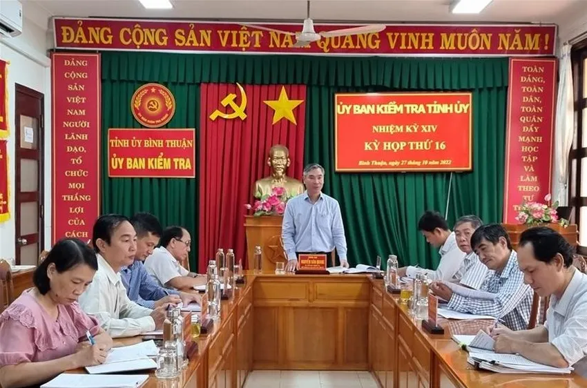 UBKT Tỉnh ủy Bình Thuận họp kỳ thứ 16. Ảnh UBKT Tỉnh ủy Bình Thuận