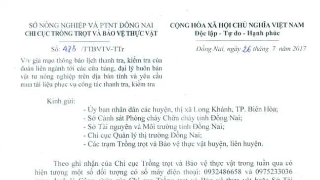 Mạo danh cơ quan nhà nước yêu cầu các cơ sở mua tài liệu
