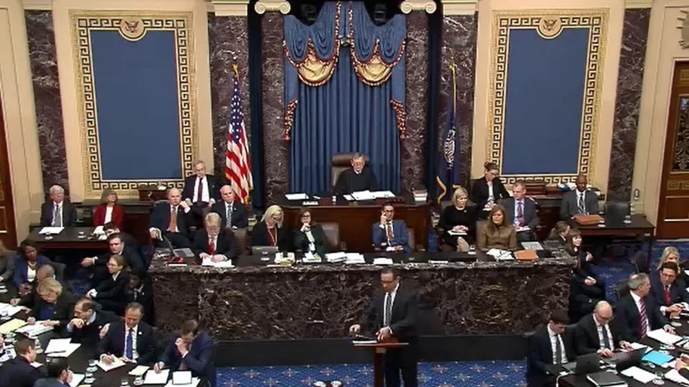 Toàn cảnh một phiên luận tội Tổng thống Donald Trump ở Thượng viện Mỹ, ngày 25-1 vừa qua. Ảnh: AFP/TTXVN
