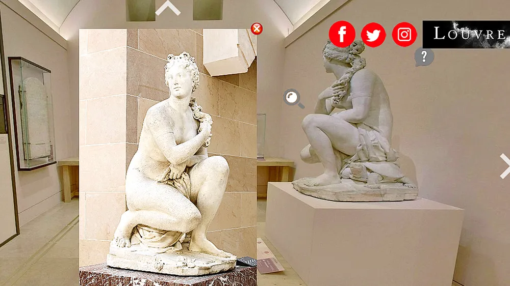 Một góc Bảo tàng Louvre ở Paris trong tour tham quan ảo