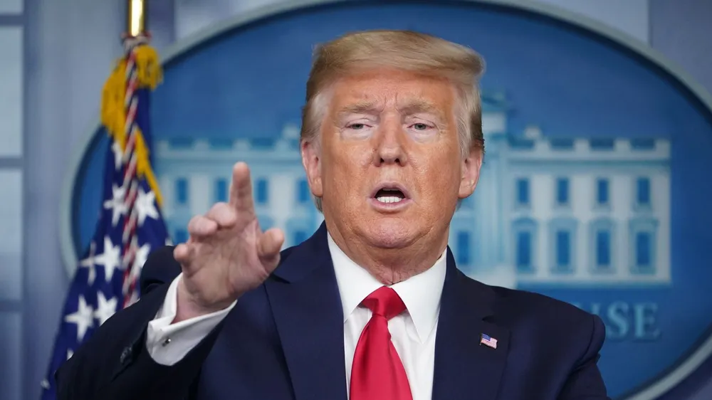 Tổng thống Mỹ Donald Trump phát biểu trong cuộc họp báo tại Nhà Trắng ngày 8-4-2020. Ảnh: AFP/TTXVN