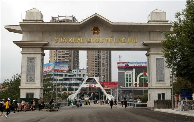 Cửa khẩu quốc tế Lào Cai (tỉnh Lào Cai). Ảnh: TTXVN
