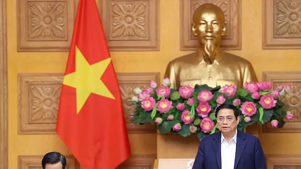 Ngày 27-2, Thủ tướng Phạm Minh Chính chủ trì cuộc họp trực tuyến của Thường trực Chính phủ với lãnh đạo TPHCM liên quan nội dung Đề án xây dựng Nghị quyết của Quốc hội thay thế Nghị quyết số 54/2017/QH14 về thí điểm cơ chế, chính sách đặc thù phát triển TPHCM